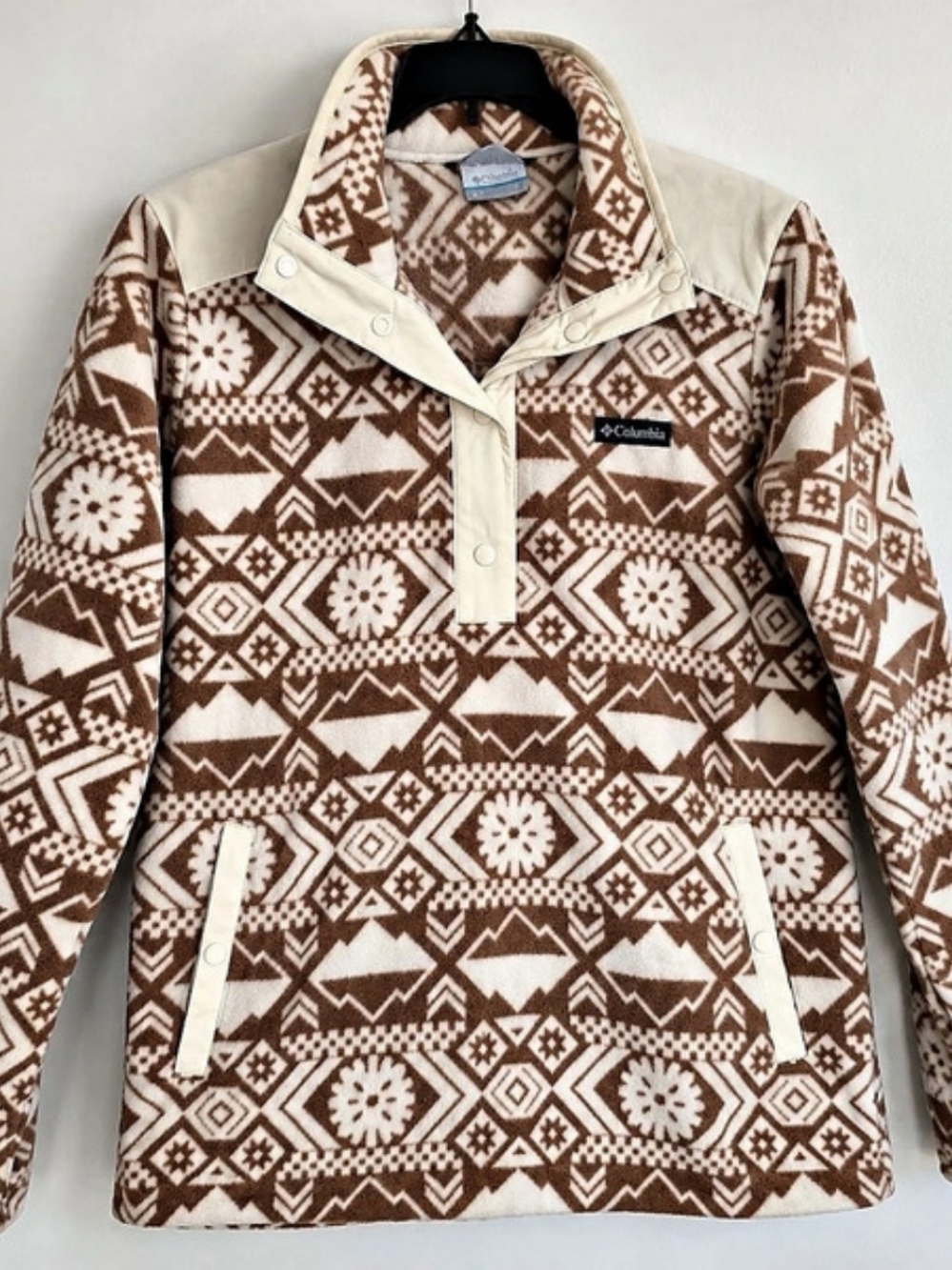 Columbia Women's Helvetia II Printed Cropped Half Snap Fleece Pullover